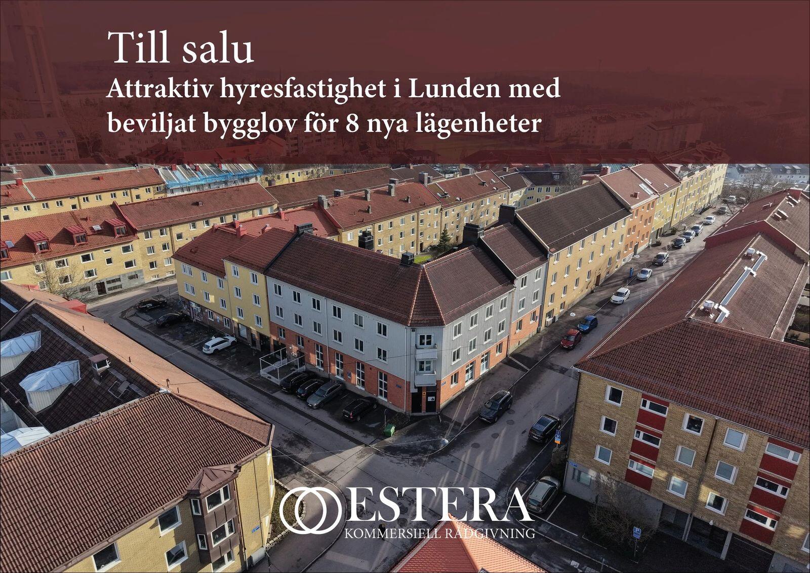 Attraktiv hyresfastighet i Lunden, beviljat bygglov för 8 lägenheter